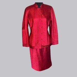 Carlisle Red Midi Skirt Suit Set